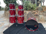 Vintage Tama Superstar Cherry Wine 5pc Drum Set kit 22,10,12,13,14,16,18 -GREAT!