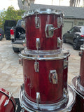 Vintage Tama Superstar Cherry Wine 5pc Drum Set kit 22,10,12,13,14,16,18 -GREAT!