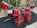 Tama Superstar Candy Apple Red Neil Peart Rush 13pc Replica Drum Set kit RARE!!!