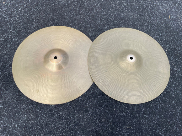 Vintage Zildjian Hollow Logo 70's New Beat hihat Cymbals hi hat Pair