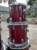Vintage Tama Superstar Cherry Wine 5pc Drum Set kit 22,10,12,13,14,16,18 -GREAT!