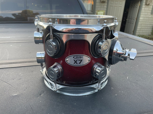 PDP by DW X7 Series Red To Black SPARKLE FADE 8x7 tom Drum