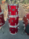 Tama Superstar Candy Apple Red 6pc Drum set kit w/ 24" Bass drum!10