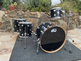 DW Collectors Black Velvet 4 pc Drum Set kit 24x18, 12x9, 14x14, 16x16