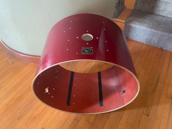 Vintage Tama Superstar Candy Apple Red CAR 1980's 22 x14  BASS DRUM BARE SHELL