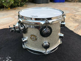 DW COLLECTORS 10 x 8 TOM DRUM IN Broken Glass!!! Gold badge