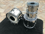 Vintage Ludwig Stainless Steele 4 Piece Drum Set kit !! 24,12,13,18