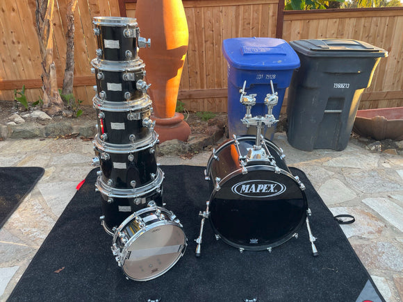 Mapex Saturn Walnut 7pc Drum Set 22x18.8x8,10x8,12x9,14x11,16x13,14x5.5