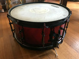 Custom Black and Red Chrome Snare Drum 14 x 6.5