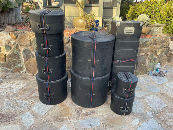 Humes and Berg Double Bass Drum Kit Cases 8,10,12,14,16,14,22,22 FAIR