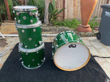 DW Collectors 4pc Green Sparkle Drum Set kit - 24x16,13x9,16x16,18x16  EXCELLENT