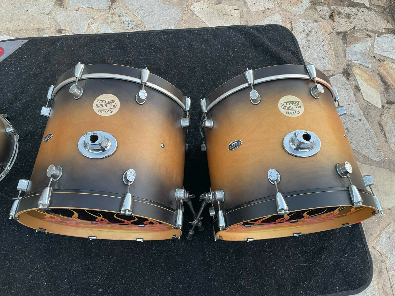 pdp tobacco burst PDP Fs Birch 8pc Double Bass Drum Set kit tobacco burst – Blakes Drum Shop
