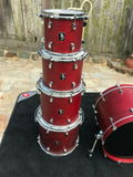 Baltimore Drums Red Wine Satin 8 ply Maple Drum Set kit - EXCELLENT