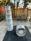 Vintage Tama Swingstar Metallic White 6pc Drum Set kit - EXCELLENT!