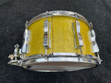 C&C Custom Snare Drum 14 x 8  Yellow Sparkle with Ludwig Drum Lugs