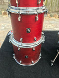 Baltimore Drums Red Wine Satin 8 ply Maple Drum Set kit - EXCELLENT
