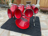 Vintage North Drums 6pc Drum Set kit - Red Finish