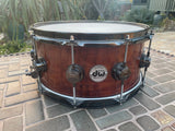 DW Collector's Natural Lacquer Over Redwood Stump 6.5x14 Snare Drum