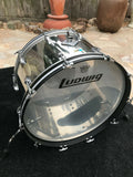 Vintage Ludwig Stainless Steele 4 Piece Drum Set kit !! 24,12,13,18