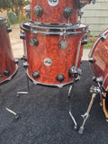 DW Collectors Private Reserve Waterfall bubinga 6pc Drum Set kit w/ Black nickel