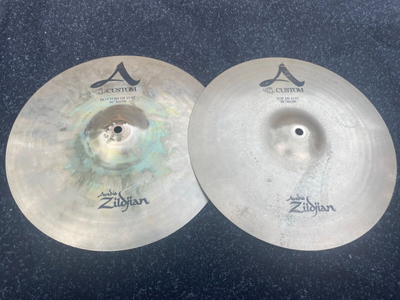 Zildjian 14 inch A Custom HiHats hihat Cymbals Pair