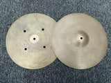 Vintage Zildjian Avedis Quick Beat Hi Hat Cymbals, 1970s Hollow Logo