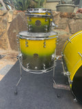 DDrums Dios Maple 5-Piece Yellow Black Fade maple Drum set kit 24x20,8.8.14x12