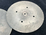 Vintage Zildjian 14" Quick beat 70's Hollow Logo Hihat Drum Cymbals hi hat