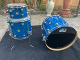DW Collectors 3pc Drum Set kit 22x18,12x8,16x14 Blue Sparkle