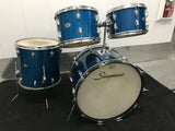 Slingerland Blue Sparkle Vintage 70's 12x8,13x9,16x16,22x14 3 ply Maple Drum Set