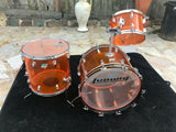 Vintage Ludwig Amber Vistalite Drum Set Kit 3pc