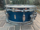 Vintage Rogers Holiday Blue Sparkle 14 x 5 Snare Drum - NEEDS WORK