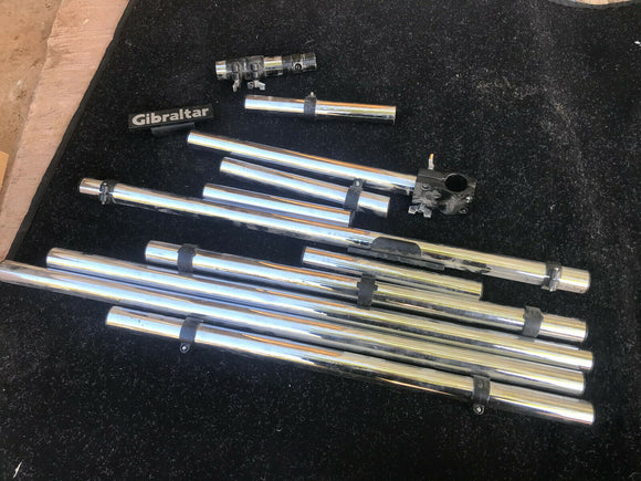 11 Gibraltar Straight Drum Rack Bar Lot Package