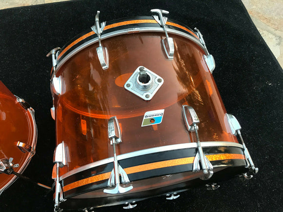 Vintage Ludwig Amber Vistalite Bass Drum 22x14