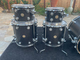 DW Black Satin 5pc Collectors Gold Badge Era Drum Set kit