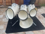 Vintage North Drums 6pc Drum Set kit - White Finish