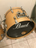 Pearl World Series Natural Finish Drum Set Kit 4pc with 20" kick Drum!!