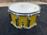 C&C Custom Snare Drum 14 x 8  Yellow Sparkle with Ludwig Drum Lugs