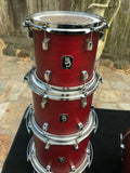 Baltimore Drums Red Wine Satin 8 ply Maple Drum Set kit - EXCELLENT