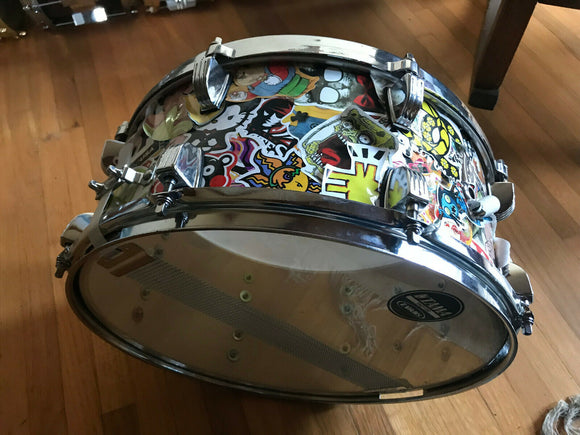 Custom Comic Book / Cartoon Stickers Snare Drum 14 x 5.5
