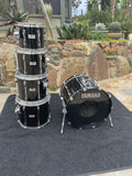 Yamaha Recording Custom 5pc Drum Set kit 22x16,10x9,12x10,14x12,16x14 BLACK