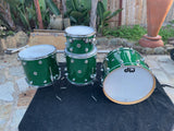 DW Collectors 4pc Green Sparkle Drum Set kit - 24x16,13x9,16x16,18x16  EXCELLENT