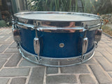 Vintage Rogers Holiday Blue Sparkle 14 x 5 Snare Drum - NEEDS WORK