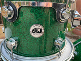 DW Collectors 4pc Green Sparkle Drum Set kit - 24x16,13x9,16x16,18x16  EXCELLENT