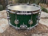 DW Jazz 14 x 6.5 Snare Drum Green Sparkle