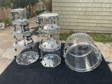 Pearl Crystal beat Acyrlic 8pc Drum Set kit - Clear - Excellent