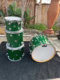 DW Collectors 4pc Green Sparkle Drum Set kit - 24x16,13x9,16x16,18x16  EXCELLENT
