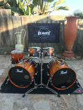 Pearl Session Maple Custom Double Bass 5pc Drum Set Kit Tobacco Burst!!