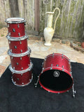 Baltimore Drums Red Wine Satin 8 ply Maple Drum Set kit - EXCELLENT