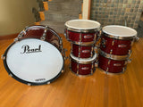 Pearl E pro Tru Trac 5pc Drum Set kit Pad Set w/ Electronic heads - RED SPARKLE